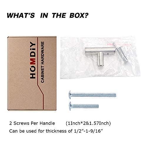 Homdiy 10Pack Cabinet Knobs Brushed Nickel Drawer Knobs - 2In Overall Cabinet Door Knobs Single Hole Knobs Modern Cabinet Hardware For Kitchen Cabinets, Dresser Drawers #TOP5