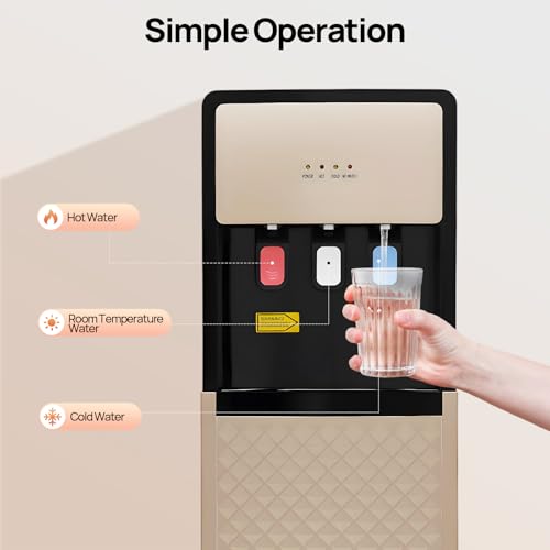 Image of Bottom Loading Water Cooler Dispenser for 3 Temperature Settings,Hot & Cold Standing Water Dispenser with Multiple Safety Features,Water Cooler for Home,Office,Apartment