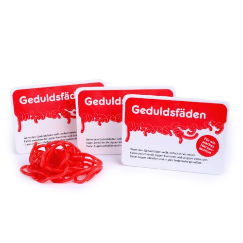 Liebeskummerpillen Geduldsfäden 3er Pack - Fruchtgummischnüre mit Erdbeergeschmack - Lustige Süßigkeiten für Kollegen Freunde & Familie - Nervennahrung Anti Stress Fruchtgummi (3 x 24g)