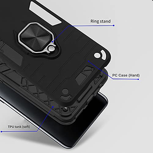 Image of Pikkme D5 Tough Armor Bumper Back Cover Case for Samsung Galaxy J7 Prime |Ring Holder & Kickstand in-Built (Black)