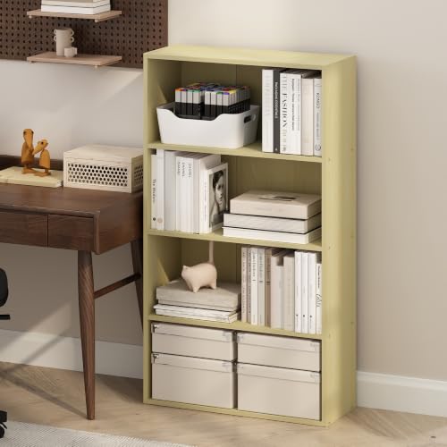 Image of Furinno Pasir 4-Tier Book Shelf with Open Shelf, Light Steam Beech