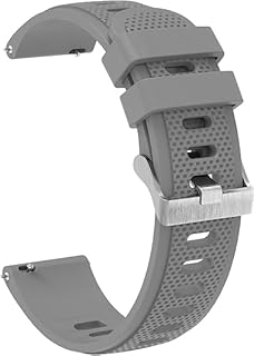 سوار ساعة سيليكون مقاس 22 ملم من V Volt متوافق مع ساعة سامسونج جالاكسي 3 45 ملم/ جير S3/ هواوي GT3 46 ملم/ GT2E/ GT2 برو/ ماجيك 2 46 ملم/ امازفيت / GTR3 سوارمع مشبك فضي.