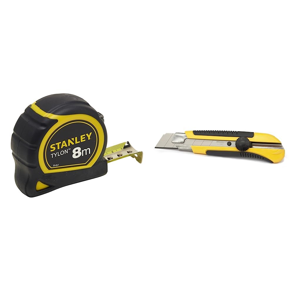 Mètre 8 M X 25 mm STANLEY Tylon avec cutter 25 mm 0-10-425