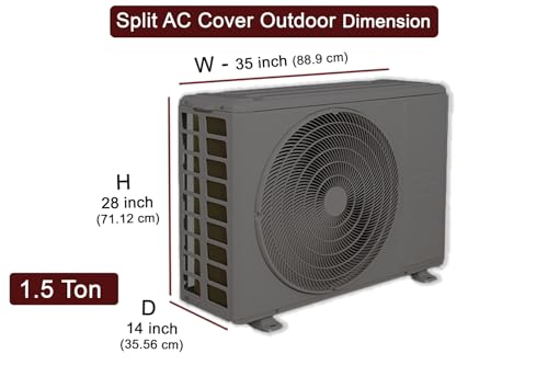 Image of Printed Split 1.5 Ton AC Cover Set - Indoor & Outdoor Protection, All Weather Cover /Attractive Digital Prints /Dustproof /Silken water-resistant Split Ac Cover (Golden Flower)