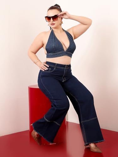 Image of Miss Chase A+ Women's Bootcut High Rise Stretchable Denim Jeans