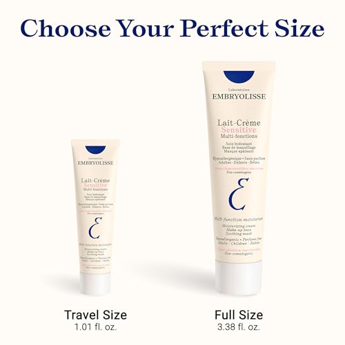 Image of Embryolisse Lait Creme Sensitive Moisturizer. Hypoallergenic Face & Body Cream for All Skin Types With Aloe Vera & Shea Butter. Fragrance-Free & Suitable for Sensitive Skin, 100 ml