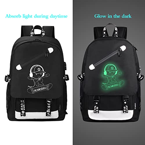 Fewofj Anime Skateboard Backpack For Boys, School Bags Glow Bookbags For Teenagers #TOP1