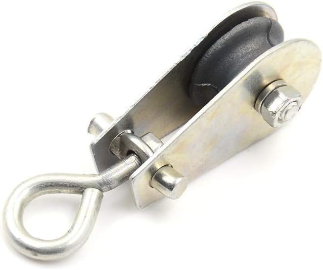 cuerda de polea Poleas for alambre, polea de rueda ranurada, 1 pieza, elevación giratoria única duradera, polea de cuerda de 0,3 pulgadas, polea de bloque de rodillos, rueda de metal de 0,03 toneladas