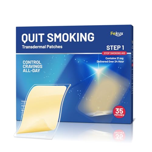 Nicotine Patches 21mg, Step 1 Nicotine Stop Smoking Patches, 35 Count Quit Smoking Stickers That Work, Transdermal Nicotine Patches