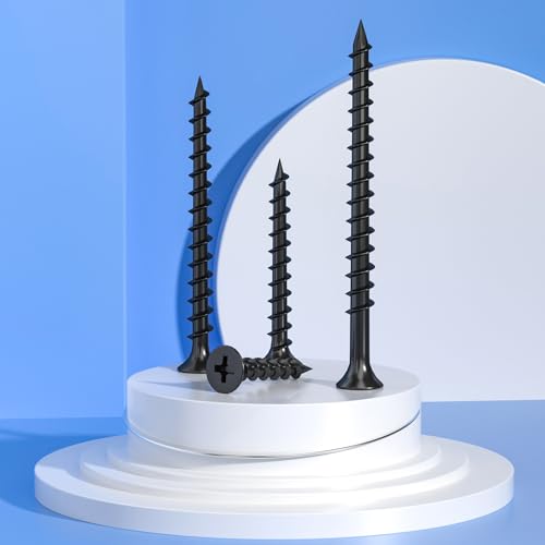 Vgbuy VG30707 70Pcs #8 × 3 Inch Drywall Screws, Black Wood Screws, Coarse Thread Sheetrock Screws, Phillips Head Drive thumb #4
