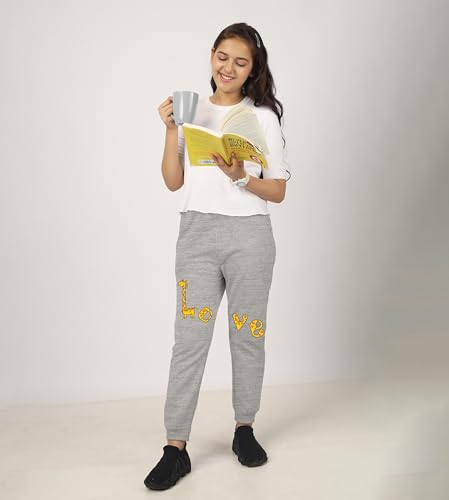 Image of KYDA KIDS Girl's Regular Cotton Joggers for Casual Wear, Jogging, Exercise& Walking (Pack of 1)