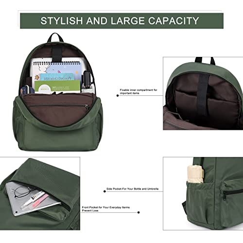 Cluci Backpack For School Classical Bookbag College High School Bags For Boys&Girls Sports Green Backpack Kids Lightweight Casual Daypack Waterproof Travel Rucksack #TOP4