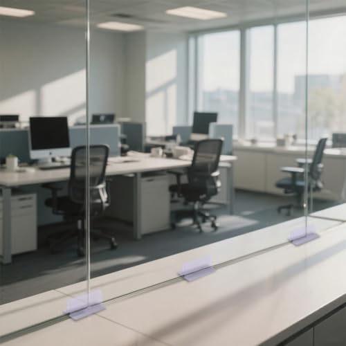 WANDIC Acryl-Plattenhalter, 10 Stück, robust, selbstklebend, Niesschutz, Schild, Halterung zur Befestigung von Acrylplatten und Platten