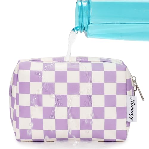 image for Narwey Small Checkered Makeup Bag for Purse Mini Cosmetic Bag Travel M