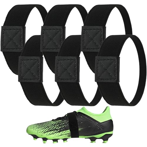 Trpoey 6 Pièces de Ruban de Fixation de Lacets de Football, 2 cm x 18 cm Bande de Maintien Football, Empêchent les Lacets de se Détacher, Anti-Boucles Desserrées, Système Fixation Résistant Triathlon