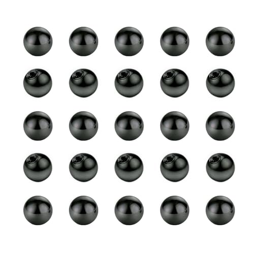 Besyvvin 25pcs Piercing Boules Noir 1.2mm Boule de rechange à visser 3mm pour Piercing Lèvre Septum Nez Sourcils Helix