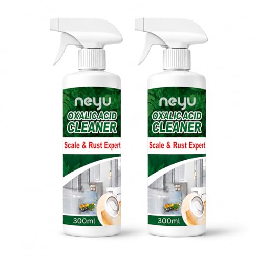 Image of NEYU Oxalic Acid Cleaner Spray for Bathroom, Toilet & Hard Water Stain Removal | Multipurpose Foam Cleaner for Tap, Tiles, Chimney Oil & Grease Remover 300ml (2 Piece)
