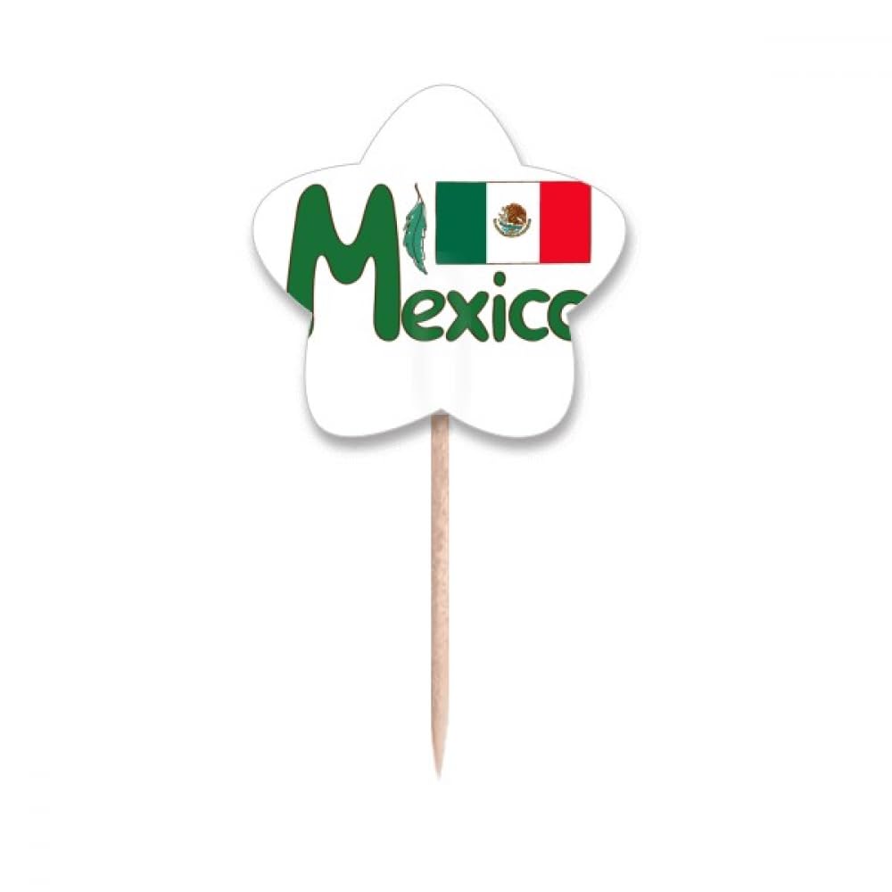 Picks à cupcakes Mexique drapeau vert décoration buffet dinatoire