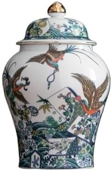 SONGCHAO Sugar Jar Flower and Bird Ceramic Storage Cans Sealed Tea Cans Exquisite General Cans Flower Arrangement Vase Home Candy Nuts Storage Box Tea Canister (Color : Large)