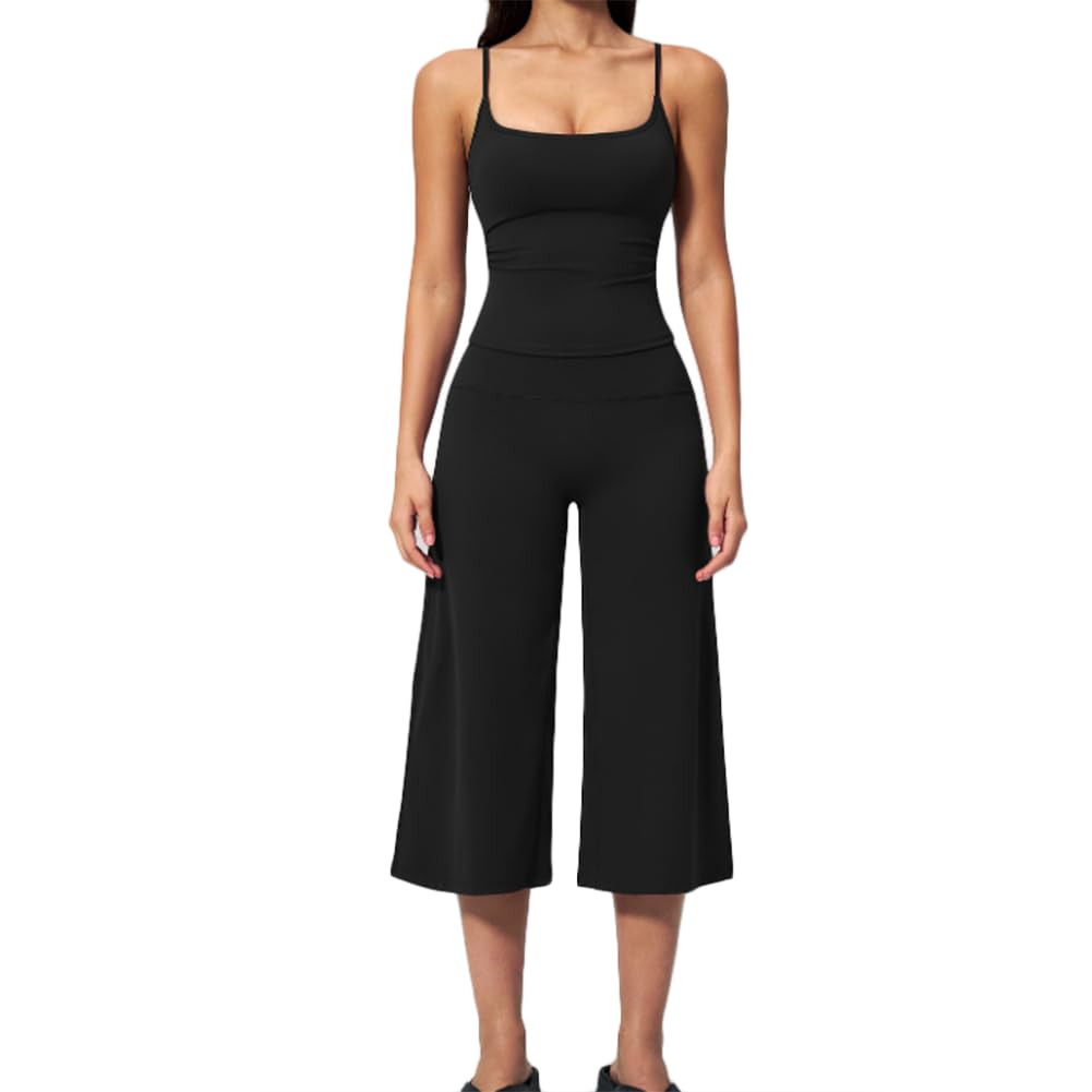 XYFfybhsd Women Yoga Wear Set Sportswear Suit Sports Top Pants 2 Piece High Waist Workout Clothing Gym Fitness (Size:M,Color:Black)