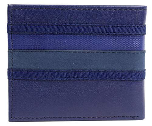 New Tommy Hilfiger Men's Leather Double Billfold Passcase Wallet & Valet/Cobalt #TOP1