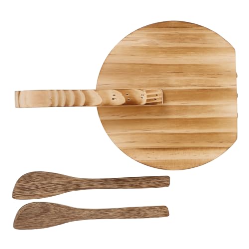 MAGICLULU Round Dumpling Wrappers Press Wooden Dough Presser Perfect for Chinese Pastry Crimper