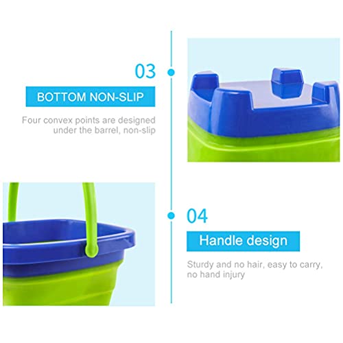 HEXLONG Opvouwbare emmer voor kinderen, zandemmer, kunststof, kinderspeelgoed, zomer, strand, waterspeelgoed… - Image 7