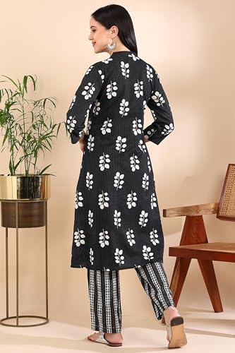 Image of MIRCHI FASHION Pure Cotton Plus Size Lucknowi Chikankari Kurta Set with Pant | 3XL 4XL 5XL Straight Kurta Pant Set | Ethnic Office Wear