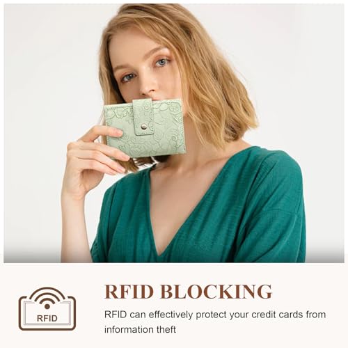 Image of SENDEFN Wallets for Women Trifold Ladies Wallet Credit Card Holder 3 Coin Pockets with ID Window