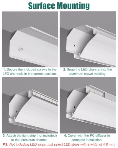 Decoración moderna del hogar con perfil de aluminio LED para iluminación de pared 6