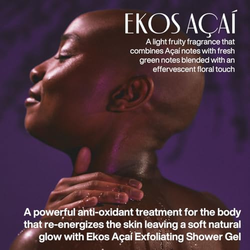 Natura - Ekos Açaí Revitalizing Exfoliating Shower Gel - Natural Exfoliants - Removes Impurities - Body Wash - Vegan Skin Care - Brazilian Beauty Secrets - Self Care & Body Care - 6.2 fl oz (185ml)