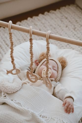 Babynest Bebek Yatagı Ahşap Oyun Alanı Baby Gym Sallanan Oyuncaklar Dahil - Görsel 3