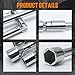 TONDA 4 Way Lug Wrench, Foldable Cross Tire Iron Lug Nut Wrench, Multi Size Chrome Plated Carbon Steel
