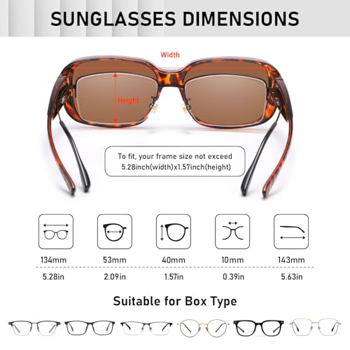 Image of HAOLOTA Polarized Sunglasses Over Glasses Women Wrap-Around Glasses Small Shapes Driving Fishing UV400 Protection