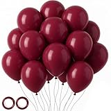 Voircoloria 105pcs Burgundy Balloons 12inch Maroon Party Latex Balloons for Birthday, Graduation, Baby Shower,Wedding, Anniversary Valentines Party Decorations