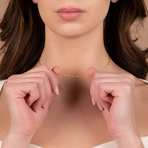 Pori Jewelers 10K Solid Gold 2.0Mm Diamond Cut Mirror Chain Necklace And Anklet - Unisex Sizes 10"-30" - Yellow, White, Rose Or 3 Tone (Yellow, 20.00) #TOP1