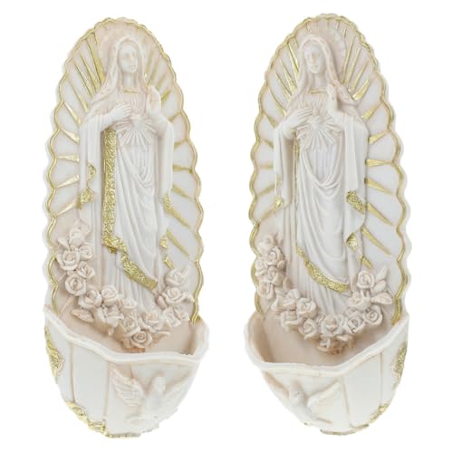 BESTOYARD 2pièces Holy Water Font for Home Wall Hanging Religious Decoration for First Communion Easy to Clean Spiritual Living Accessory