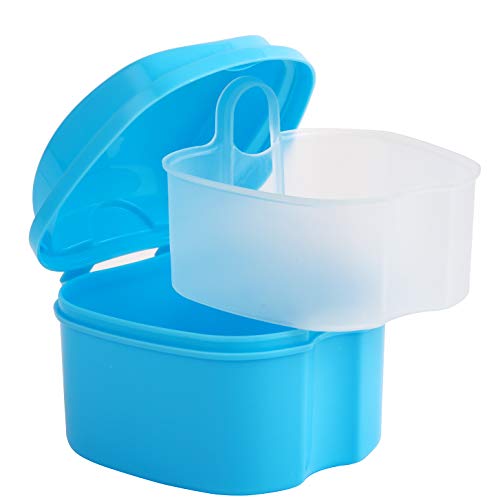 Denture Bath,Denture Holder,Denture Container With Lid,Retainer Container,Denture Case With Brush For Travel,Retainer Cleaning Case #TOP3