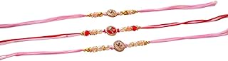 Koogly Beautiful Design Rakhi For Brother Bhaiya Bhai Rakhi For Brother (Pack Of 3) (Red Pink Rakhi-3pc)