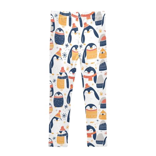 KLL Seamless Pattern Penguins Toddler Girls' Cotton Leggings Casual High Waisted Lounge Pants Exercise2