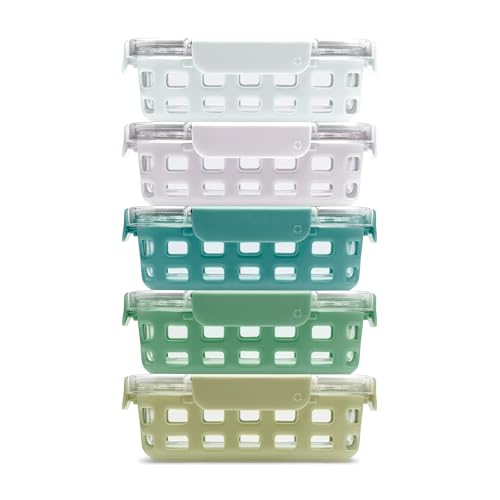 Ello Duraglass 3.4 Cup Meal Prep Sets 10Pc, 5 Pack Set- Glas