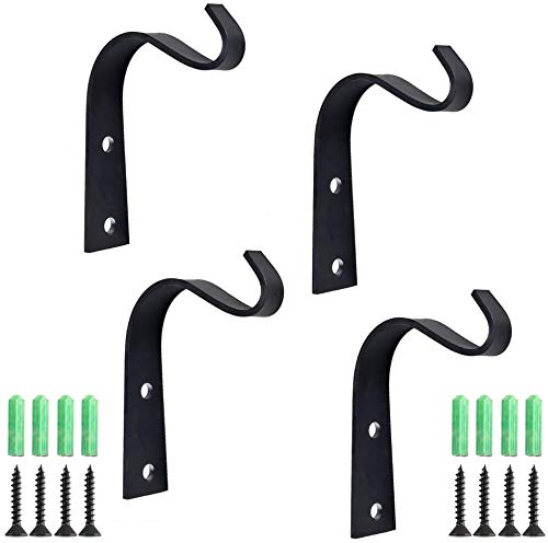 Alier 4 Pack Iron Wall Hooks Metal Decorative Heavy Duty Hangers for Hanging Lantern, Planter, Bird Feeders Hook, Indoor Outdoor Rustic Home Decor, Screws Included Alier 4 Pack Iron Wall Hooks Metal Decorative Heavy Duty Hangers for Hanging Lantern, Planter, Bird Feeders Hook, Indoor Outdoor Rustic Home Decor, Screws Included