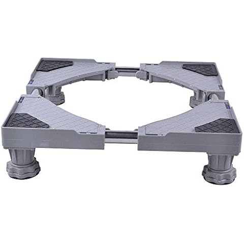 SMONTER Multi-functional Movable Adjustable Base with 4 Strong Feet Mobile Case Roller Dolly for Washing Machine,Dryer and Refrigerator, Grey … Cover