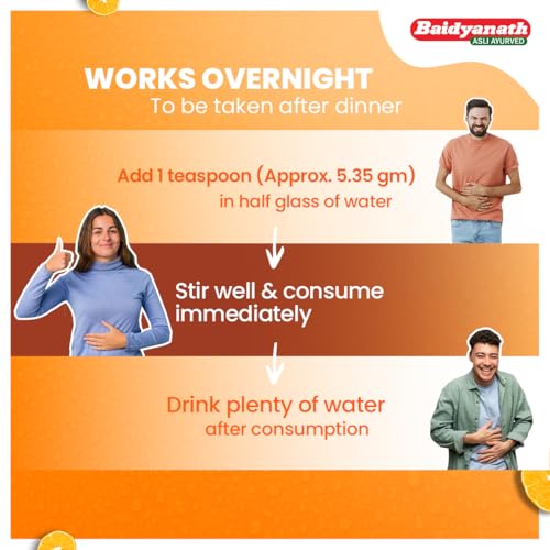 Image of Baidyanath Isabgol Psyllium Husk Orange Lax Powder| Tasty Natural Fibre Laxative for Constipation Relief & Digestion | Effervescent, Gluten - 250g