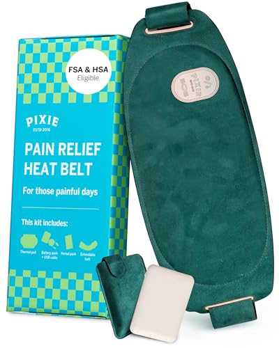Pixie Period Heating Pad for Cramps - Thinnest Wearable Heating Pad - Unnoticeable Under Clothes - Best Portable Pain Relief Belt Device with Heat On The Market - Hours of Menstrual Pain Relief