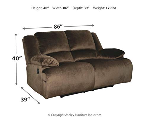 Signature Design By Ashley Clonmel Microfiber Extra Wide Manual Reclining Loveseat, Brown #TOP2