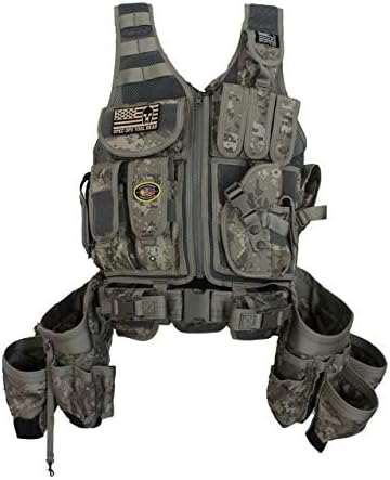 SOTG Charlie Tactical Tool Vest with Tools Pouches, Lightweight & Durable Construction Vest with Weight Dispersal Technology for Construction Work, Framers, Electricians, Carpenters Digital Camo