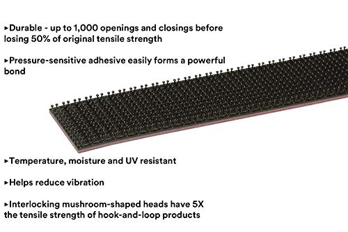 3M Dual Lock Reclosable Fasteners, Heavy Duty, Black, TB4575/SJ4575, 1 in x 10 ft Mated Strip, Industrial Use, Indoor/Outdoor, Great for Metal, Acrylic, PC, ABS, Powder Coated Paints, 1 Roll