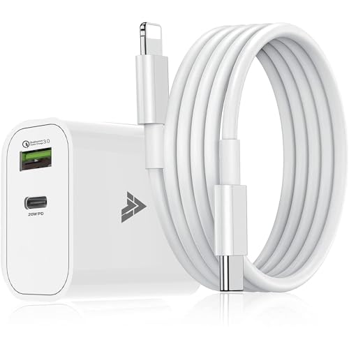 Image of DR VAKU 2 in 1 PD QC 20W Dual Port Charger Type C Adapter Compatible with iPhone 14 /14 Plus /14 Pro /14 Pro Max, 13 /12 /11 Series, iPad with 1 Meter Type C to L Data Cable PD 2.0 (Adapter+Cable)