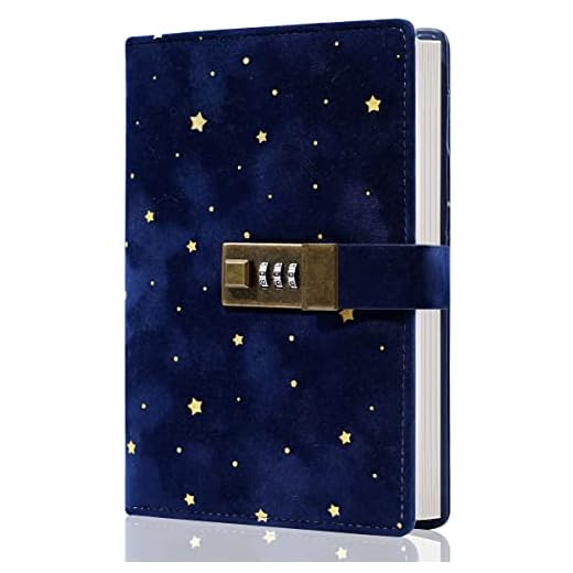Lock Journal CAGIE Secret Refillable Diary,Corduroy-covered Locking Journal for Adults,Women Writing Personal Locked Diary Notebook Blue
